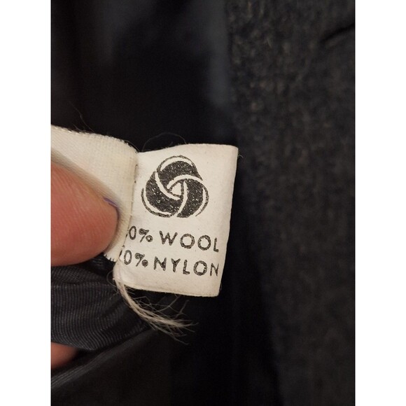 Vintage Braetan Wool Blend Long Coat Womens Sz 11/12 Gray One Button Made In USA - Picture 6 of 16